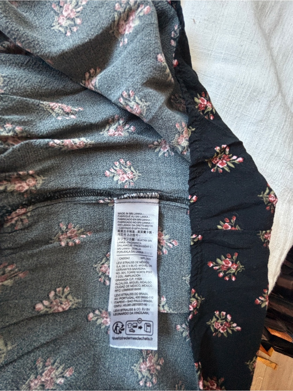Levi's Black Midi V Neck Dress with Floral Print - Picture 10 of 16